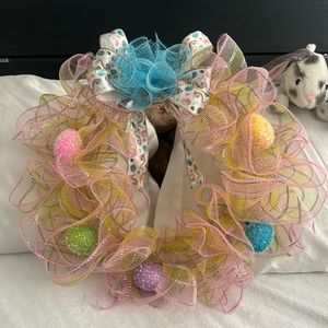 Easter Tinsel Egg Embellishment wreath!
